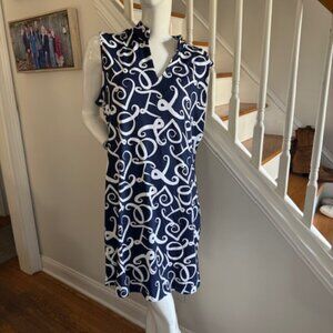 Lulu B Navy and White Love Pattern Shift Dress Size XL